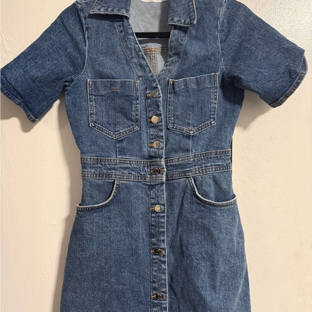 Zara Blue Denim Shirt Dress